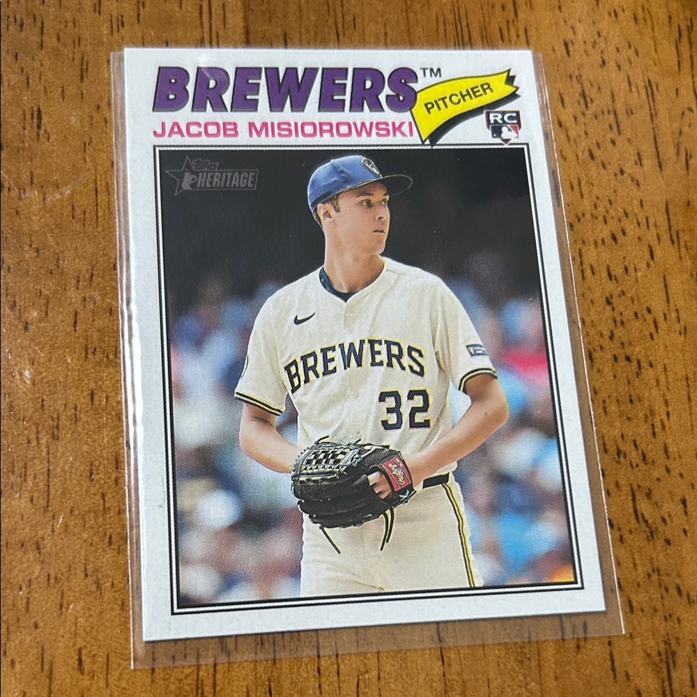 Milwaukee Brewers Jacob Misiorowski Rookie Card - Topps Heritage